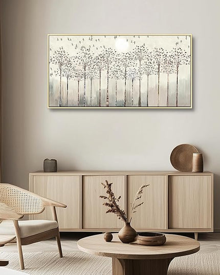 hyidecorart Natural Wood Framed Canvas Wall Art For Living Room Large Wall Decorations For Bedroom Room Office Wall Decor Abstract Scenery Wall Painting Prints Pictures Artwork Home Boho Wall Decor