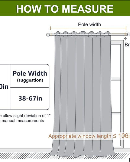 NICETOWN Thermal Patio Door Curtains - Grey Blackout Room Darkening Door Blinds for Sliding Glass with Grommet Top, Split Room Divider Curtains (Grey, 100 inches W x 108 inches L)