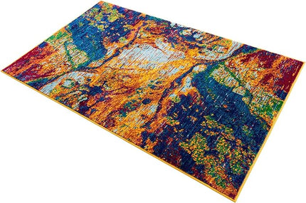 Rugs.com Calypso Collection Rug – 3x5 Multi Medium-Pile Rug Perfect for Entryways, Kitchens, Breakfast Nooks, Accent Pieces