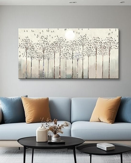 Canvas Wall Art for Living Room Trees and Birds Abstract Paintings kitchen Wall Decor Office Canvas Prints Artworks Pictures Wall Decorations for Bedroom,Large size Fashion Modern Home Decoration