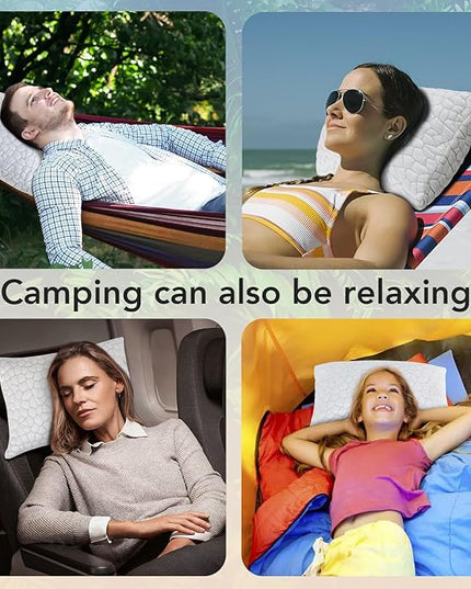 SUPA MODERN Cooling Bed Pillows for Sleeping 1 Pack Small Shredded Memory Foam Pillow Camping Travel Pillow - Compressible Medium Firm, Breathable Cover, ldeal Backpacking Hiking, Airplane and Car