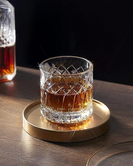 LEMONSODA Premium Double Rock Old Fashioned Whiskey Glasses - Set of 12 Cocktail Glasses for Scotch, Whiskey, Bourbon and Cognac - Vintage Arch Design (12 fl. oz.) (Arch) [2066]