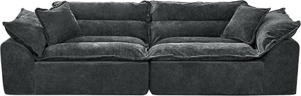 Hobestluk 104" Sectional Sofa Couches 3 Seater Modular Sofa, Boneless Couch, Cloud Couch with Removable Cushion, Modular Sectional Couches for Living Room(Darkgrey)