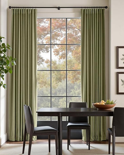 Lazzzy Velvet Blackout Curtains Thermal Insulated Room Window Drapes Super Soft Luxury Curtains for Living Room Bedroom Rod Pocket 2 Panels, Olive Sage, 42" W x 96" L