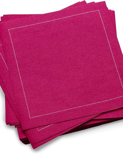 Five Star Cocktail Napkins, 50 Luxury Cotton Disposable Cocktail Party Napkins, 4.5" x 4.5" for Home Bars, Game Nights, Beverages, Birthdays, Weddings & Holidays, Citron