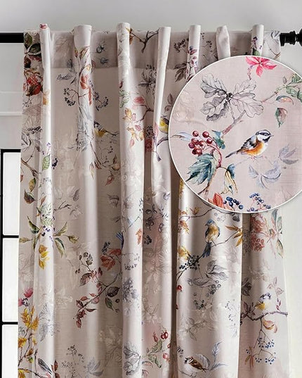 Maison d' Hermine Curtains for Living Room 100% Cotton 108 inch Length One Panel Light Filtering Curtains for Bedroom Windows with Rod and Loop Pockets Drapes (Equinoxe Multicolor, 50" W x 108" L)