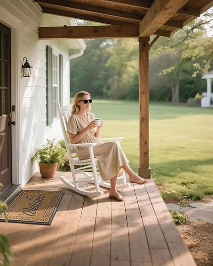 Yimobra Welcome Front Door Mat, Heavy Duty Easy Clean Doormat Indoor Outdoor, Waterproof Quick Dry Floor Mat for Home, Garage, Hign Traffic Areas, Non Slip, Low Profile, 29.5X17 Inches, Yellow