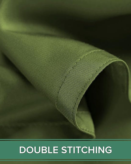 Pure Bamboo Queen Sheets, Genuine 100% Organic Viscose Derived from Bamboo Bed Sheet Set, Luxuriously Soft & Cooling, Double Stitching, 2 Year Quality Promise (Queen, Pesto)
