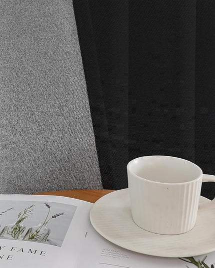 Joydeco Custom 100% Blackout Curtains 1 Panel, Grommet Thermal Insulated Curtains& Drapes, Room Darkening Drapes for Bedroom Living Room Window (Custom Size, Black)