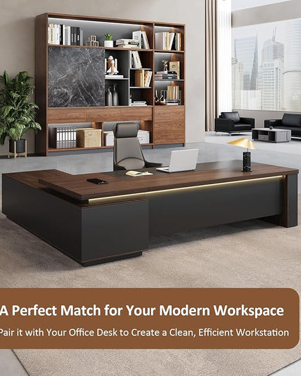 79" Bookshelf with LED Light, Tall Modern Book Shelves, Bookcase Shelf Storage Organizer, Curio Cabinets with Storage, Modern Display Cabinet, Home Office Bookcase