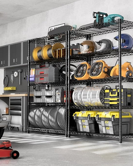 1750 lbs Steel Storage Shelving 5-Tier Utility Shelving Unit Steel Organizer Wire Rack for Home,Kitchen,Office,Garage, 1750 LBS Capacity 17.7" D x 47.2" W x 72.3" H