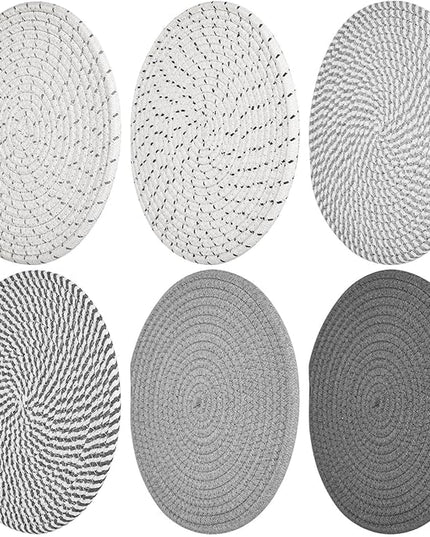 Billbotk 10" Trivets for Hot Dishes, Hot pots and Pans, Set of 6, Heat Resistant Pot Holders for Kitchen, Hot Pads for Countertops