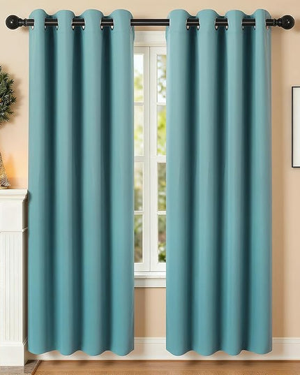 Room Darkening Curtains 72 Inch Length for Bedroom Living Room, Insulated Thermal Grommet Curtain Drapes, Blackout(60-90%,Not 100%) Window Treatment Decor, 2 Panels, 52x72, Teal