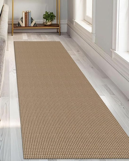 KOZYFLY Runners for Hallways 3x8 ft Washable Kitchen Runner Non Slip Rubber Backed Hall Runners Cotton Entryway Runner Rugs Floor Carpet for Indoor Backdoor Bedroom Kitchen, Tan/Orange/Brown