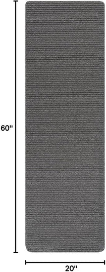 Beverly Rug Non-Slip Modern Runner Rug 2x5 Solid Traditional Rubber Backing Machine Washable Soft Thin Indoor Area Rugs for Living Room Stain Resistant Non Shedding Casual Carpet (2 x 5 Gray)