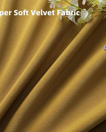 Joydeco Brown Velvet Curtains 108 inch Length 2 Panels, Luxury Blackout Rod Pocket Thermal Insulated Window Curtains, Super Soft Room Darkening Drapes for Living Dining Room Bedroom,W52 x L108 inches