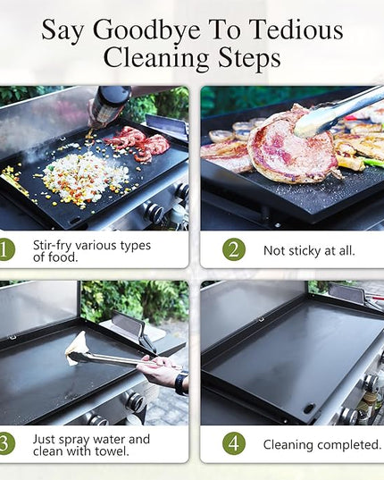 Sophia & William 28-Inch Flat Top Grill with Ceramic Coated Cast Iron Griddle, 3-Burner Propane Gas BBQ Griddle, Portable Outdoor Barbecue Grill,33,000 BTU,Black