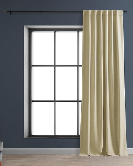 HPD Half Price Drapes Bellino Room Darkening Curtains 84 Inches Long Curtains for Bedroom & Living Room (1 Panel), 50W x 84L, Candlelight