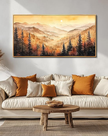 FUHAIHUA Wood Framed Canvas Wall Art For Living Room Wall Decor For Bedroom Office Wall Decoration Forest Landscape Paintings Farmhouse Pictures Artwork Room Aesthetic Home Decor 20x40 In
