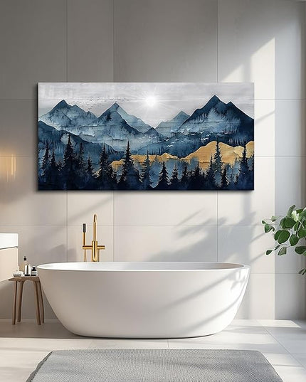 FUHAIHUA Large Wall Decor For Living Room Canvas Wall Art For Office Modern Wall Decorations For Bedroom Mountain Landscape Painting Abstract Pictures Artwork Room Home Decor 24x48 In