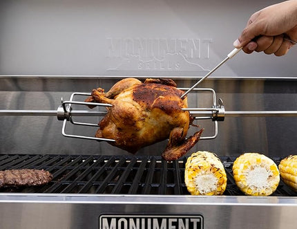 Monument Grills 6-Burner Convertible Natural Gas Smart bbq Grill Stainless Steel Denali 605 with Rotisserie Kit