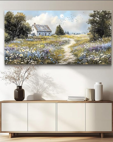 FUHAIHUA Canvas Wall Art For Living Room Large Wall Decor For Office Bedroom Decorations Farmhouse Landscape Pictures Countryside Painting Artwork Room Wall Mural Aesthetic Home Decor 30x60 In
