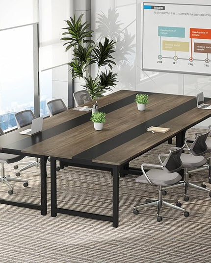 Tribesigns Modern Computer Desk, 70.8 x 31.5 inch Large Office Desk Computer Table Study Writing Desk Workstation for Home Office, Grey/Black