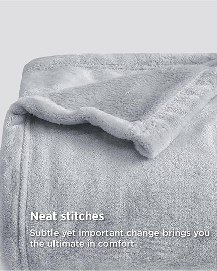 Bedsure GentleSoft Fleece Bed Blankets Full Size Light Grey - Soft Lightweight Plush Fuzzy Cozy Luxury Blanket Microfiber, 84x90 inches