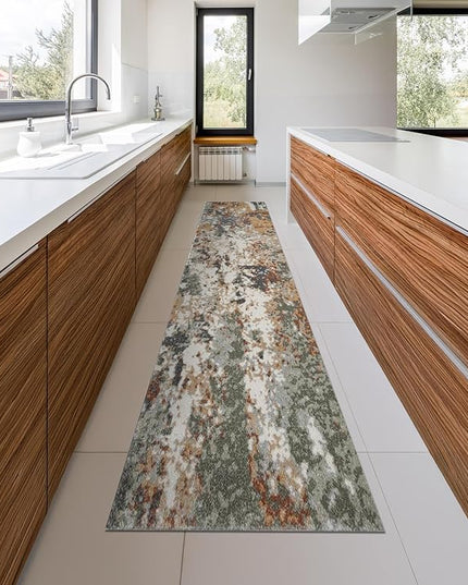 Keen Home Design Area Rugs - 2x20 Non-Shedding, Abstract Rugs for Kitchen, Living Room, Bedroom, Dining Room, Entryway - Size: 2'8" x 20', Multi