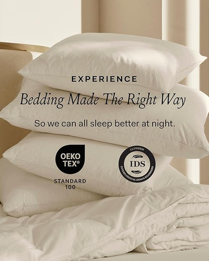 BOLL & BRANCH Down Chamber Pillow - Medium, King - Naturally Cooling Shell - Premium Comfort, Superior Support - Cruelty-Free IDS Certified Down