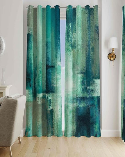 Asuexpect Teal Curtains 2 Panels Abstract Rust Curtain Room Darkening Grommet Window Treatments Modern Decorative for Bedroom Living Room, 52x84 Inches, Turquoise