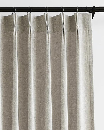 Vision Home Light Gray Pinch Pleated Curtains Velvet Chenille Light Filtering Window Curtains 63 inches for Living Room Bedroom Semi-Blackout Grey Pinch Pleat Drapes with Hooks 2 Panels 36" Wx63L