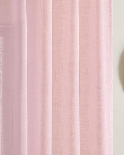 Joydeco Sheer Curtains 84 Inches Long, Beige Curtains for Living Room 2 Panels Set, Window Curtains Privacy Assured with Light Filtering(W52 x L84 Inch,Tapioca)
