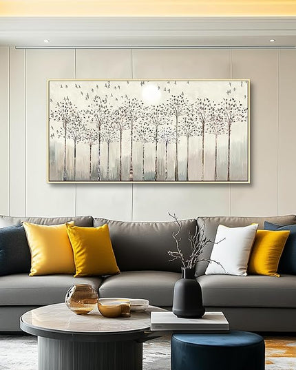 Scenery Abstract Wall Paintings Framed Canvas Wall Art For Living Room Large Office Wall Decor For Bedroom Wall Decorations Pictures Artwork Canvas Prints Boho Home Wall Decor Natural Wood Framed