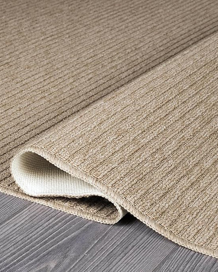 Beverly Rug Non-Slip Modern Rug 4x6 Solid Traditional Rubber Backing Machine Washable Soft Thin Indoor Area Rugs for Living Room Stain Resistant Non Shedding Casual Carpet (4 x 6 Beige)