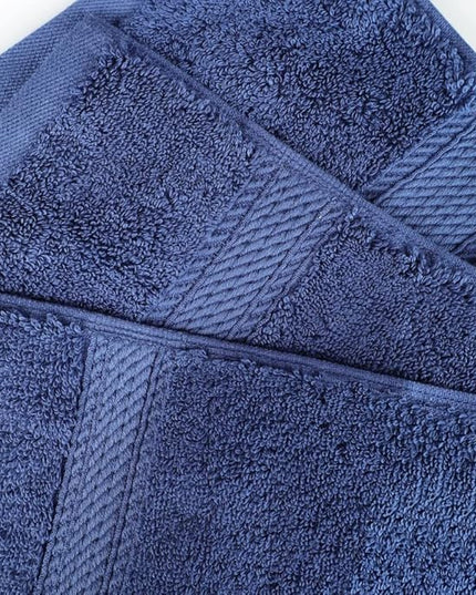 Superior Egyptian Cotton Pile 3 Piece Towel Set, Includes 1 Bath, 1 Hand, 1 Face Towel/Washcloth, Ultra Soft Luxury Towels, Thick Plush Essentials, Guest Bath, Spa, Hotel Bathroom, Navy Blue