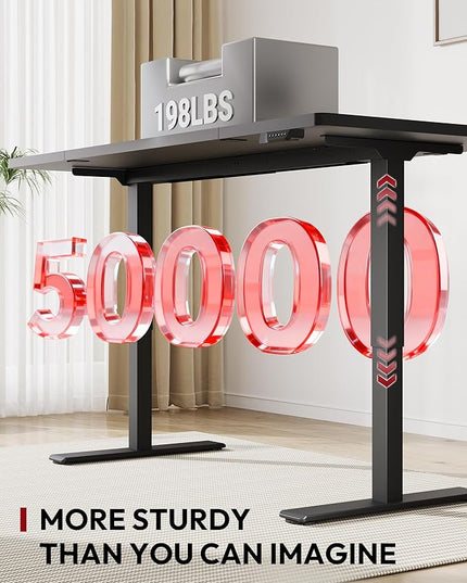 SANODESK Standing Desk Height Adjustable Electric Stand up Desk 79x32 Inches Sit Stand Home Office Desk with Splice Board, Black Frame/Black Top