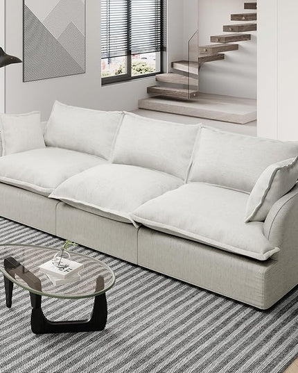 Cloud Modular Sectional Sofa,3 Seater Convertible Deep Seat Sectional Couch,Cozy Down Fill Sofa,Detachable Couch Cushion Covers,Corner Sofa for Living Room,Office,Gray