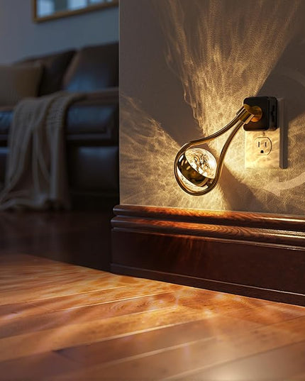 Briignite LED Night Lights Plug into Wall, 330° Rotating Night Light with Dusk to Dawn Sensor, 0-100LM Dimmable Nightlight Adjustable Brightness, 3000K Warm White for Hallway, Bedroom, Stairway