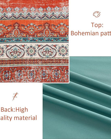 Cottolester Boho Full Comforter Set 8 Pieces, Terracotta Comforter Bohemian Striped Bed in A Bag,Soft Microfiber Bedding Set for All Seasons