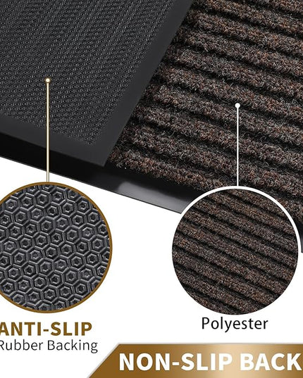 Yimobra Front Door Mat Outdoor Indoor Entrance, 100% Waterproof All-Season All Weather Doormat, Welcome Matt Outside Entry, Non Slip, Low Profile, Heavy Duty Patio Porch Floor Mats,36 x 17