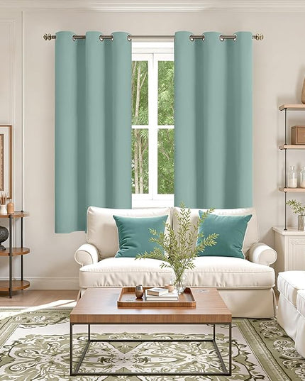 YoungsTex Sage Green Blackout Curtains 68 Inches Length for Bedroom - Thermal Insulated Window Drapes with Grommet Room Darkening Privacy for Living Room, 2 Panels, 42 x 68 Inch