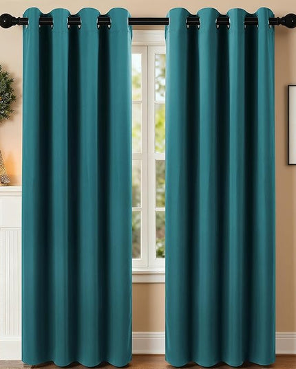 Room Darkening Curtains 95 Inch Length for Bedroom Living Room, Insulated Thermal Grommet Curtain Drapes, Blackout(60-90%,Not 100%) Window Treatment Decor, 2 Panels, 52x95, Sapphire