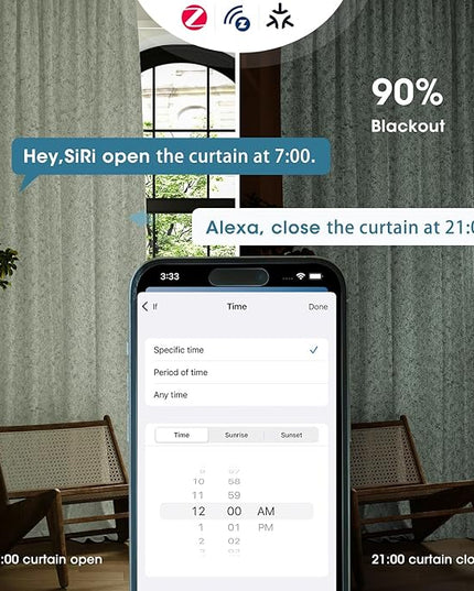 SmartWings Automatic Curtain Opener with Drapery, Motorized Vertical Blinds with Remote, Electric Closet Doors Sliding Panels Compatible with Alexa Google Homekit, 90% Blackout Light Green