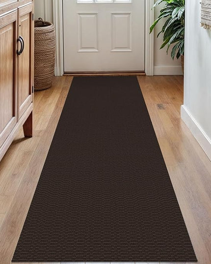 KOZYFLY Washable Runner Rug 2x7 ft Hallway Runner Kitchen Runner Rugs with Rubber Backing Bobo Entryway Runner Indoor, Carpet Runners for Hall Entrance Bedroom, Dark Coffee/Brown