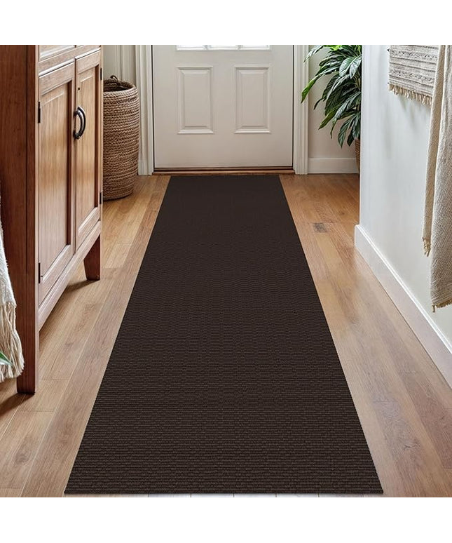 KOZYFLY Washable Runner Rug 2x7 ft Hallway Runner Kitchen Runner Rugs with Rubber Backing Bobo Entryway Runner Indoor, Carpet Runners for Hall Entrance Bedroom, Dark Coffee/Brown
