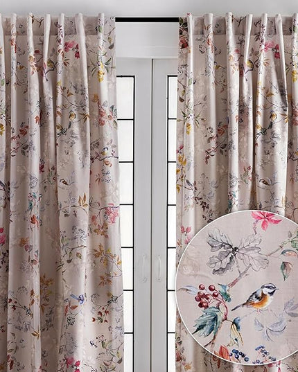 Maison d' Hermine Curtains for Living Room 100% Cotton 96 inch Length Two Panels Light Filtering Curtains for Bedroom Windows with Rod and Loop Pockets Drapes (Equinoxe Multicolor, 50" W x 96" L)