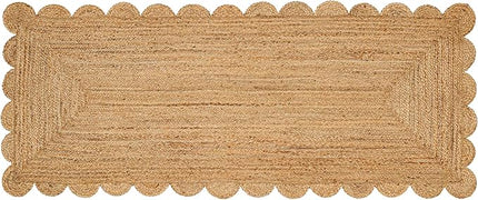 Hand Woven Jute Area Rug - 2.5' x 6' Feet - Rustic Beige Reversible Rectangular Rugs for Bedroom, Kitchen, Living Room - Vintage Natural Braided Entry Floor Décor Boho Jute Rug 30 X72 Inches