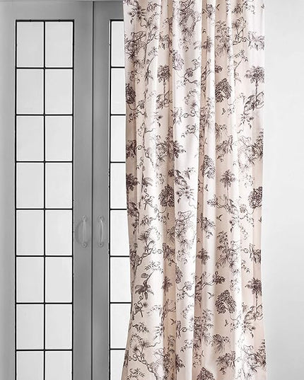 Maison d' Hermine Curtains for Living Room 100% Cotton 108 inch Length Two Panels Light Filtering Toile Curtains for Bedroom Windows with Rod and Loop Pockets Drapes (Bonobo Brown, 50" W x 108" L)