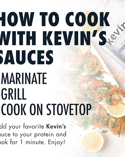 Kevin's Natural Foods Lemon Herb Sauce - Paleo Simmer Stir-Fry Sauce, Gluten Free, No Preservatives, Non-GMO - 3 Pack